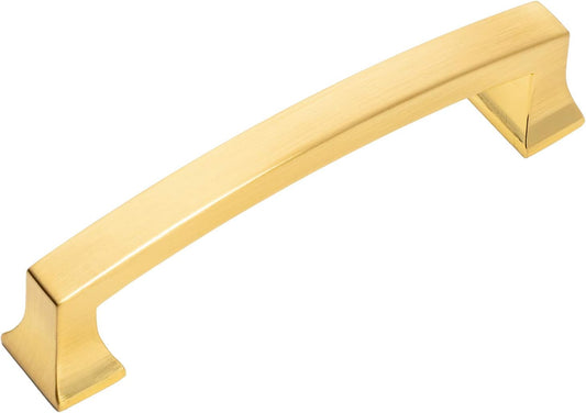 10 Pack 755-4BB Brushed Brass Contemporary Cabinet Hardware Handle Pull - 4" Inch (102Mm) Hole Centers