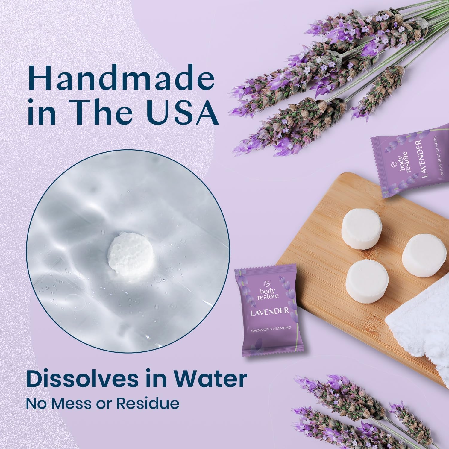 Aromatherapy Shower Steamers - 15 Pack Lavender, Ideal for Easter Gifts, Relaxation, Travel Essentials, and Self-Care.