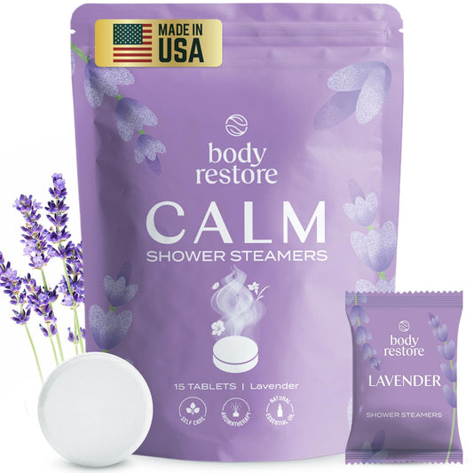 Aromatherapy Shower Steamers - 15 Pack Lavender, Ideal for Easter Gifts, Relaxation, Travel Essentials, and Self-Care.