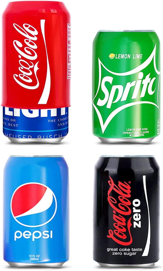 Can Covers That Look like Soda, Silicone Sleeves for Cans, Can Wraps, Fits All 12FL OZ 355Ml (Mixed, 4 Pack)